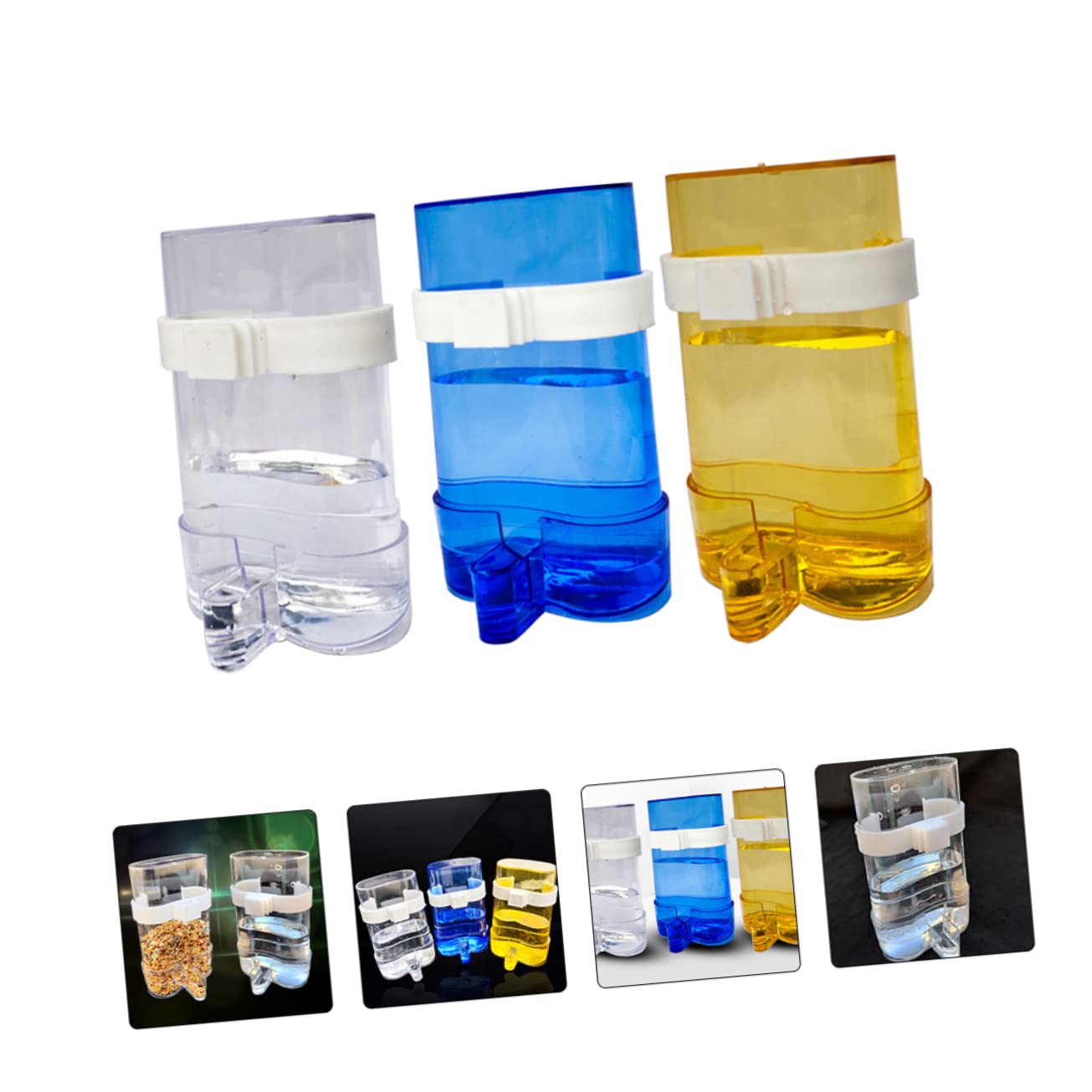 Sosoport Mangiatoia Automatica per Pappagalli Alimentatore 12pezzi in Plastica per Uccelli da Interno ed Esterno