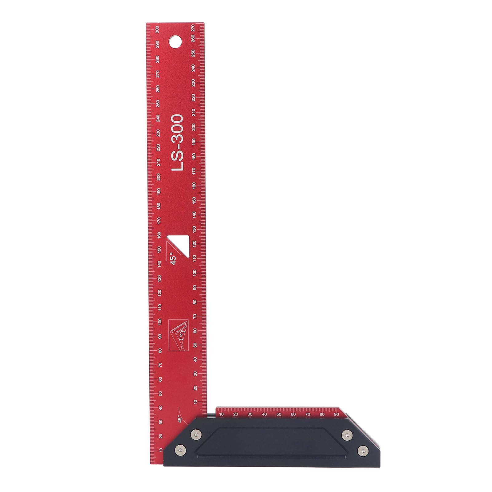 Regla de trazado para carpintería, regla para carpintería en forma de L, regla de trazado de aleación de aluminio con llave hexagonal, regla de medición doble de 45° de lectura