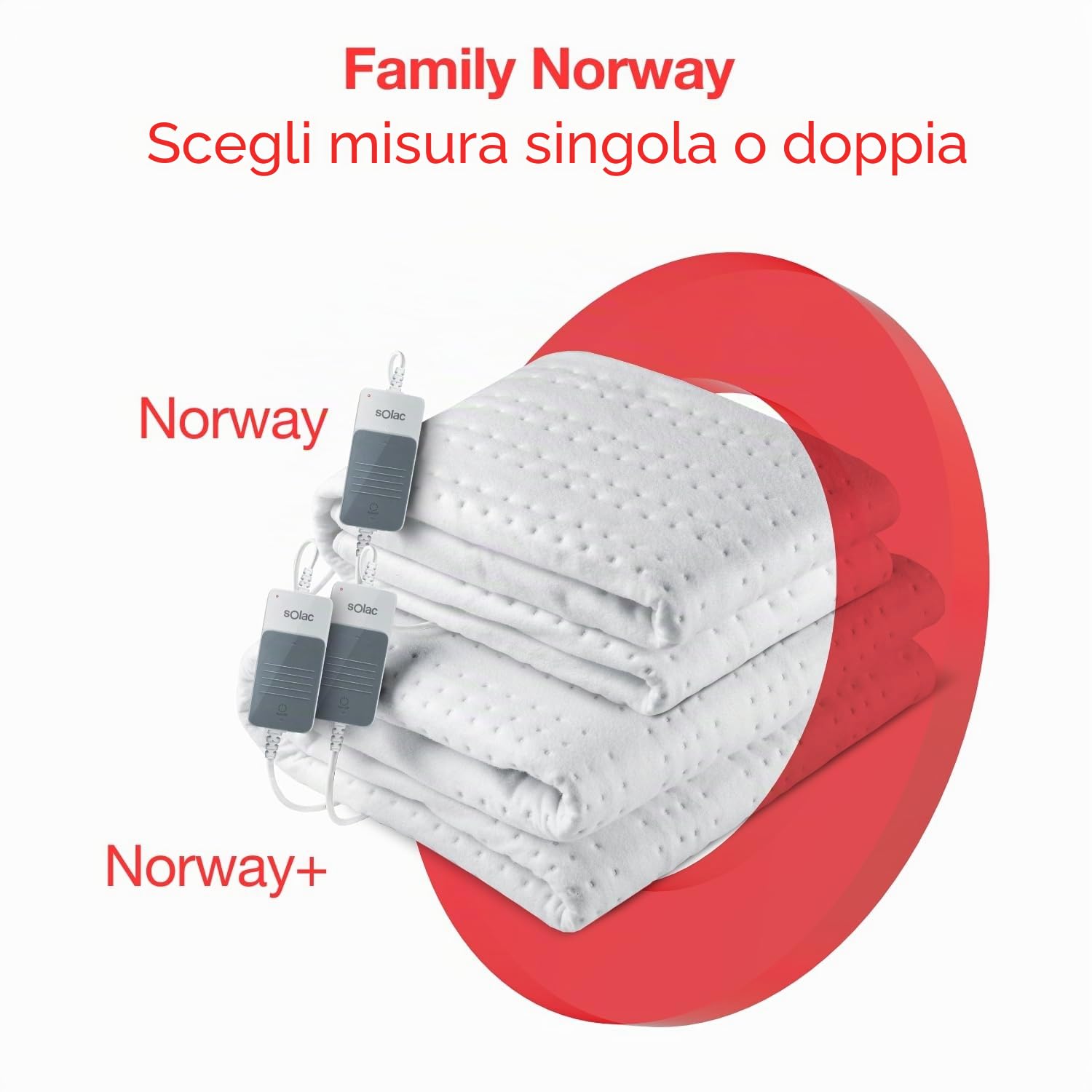 Solac CP8627 Norway+ - Scaldaletto elettrico 150x140cm, 60W, tecnologia Sensfort, sistema di protezione, 3 intensità, lavabile in lavatrice fino a 30ºC, spegnimento automatico 3 ore, bianco