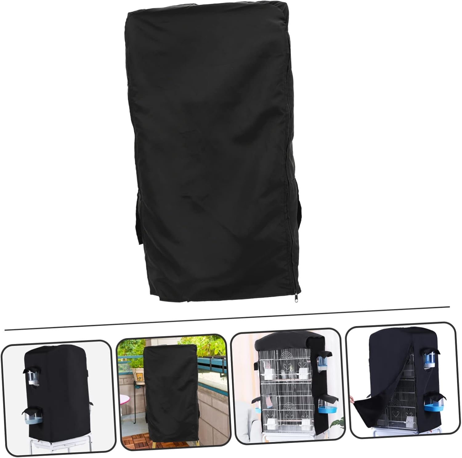 UPKOCH Dustproof Birdcage Cover Black Polyester Parrot Cage Protector Wind and Cold Resistant Breathable Sunshade Cover for Parakeets Lovebirds Macaws