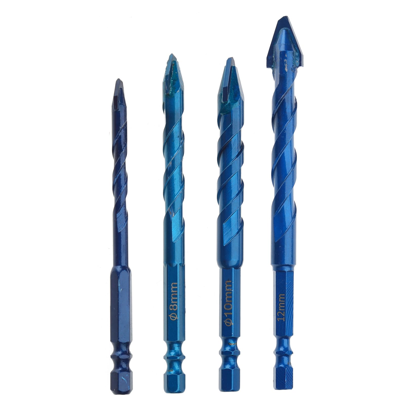 Oblique Head Eccentric Drill Bit Highs Strength Shank TriangleDrill Bit for Ceramic Drilling 6/8 / 10 / 12mm Electric Drill Set