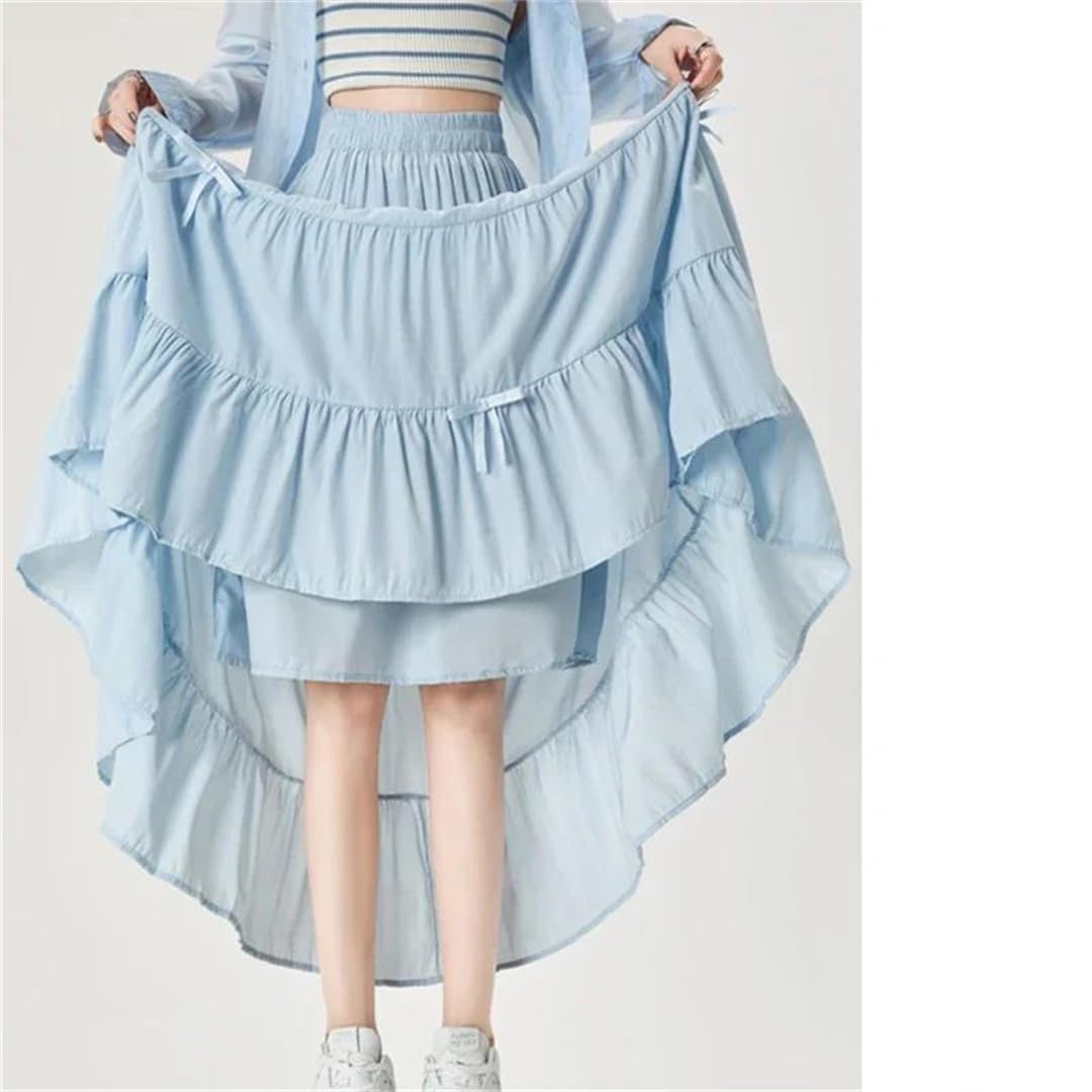 Gonne lunghe da donna A Line con fiocco in tulle patchwork a vita alta grandi gonne a ombrello altalena