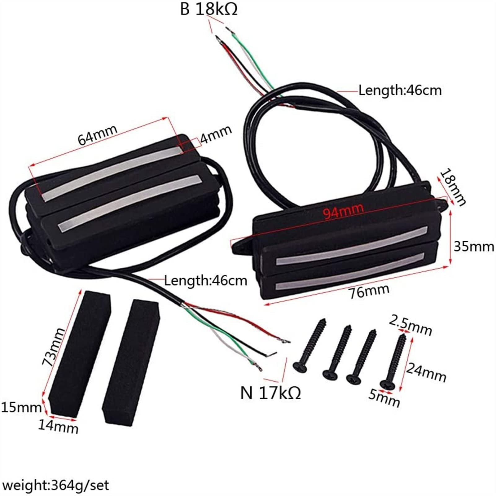Pickup humbucker Chitarra Set di Pickup per Chitarra 7 Corde per Chitarra Elettrica Set Pickup