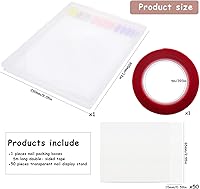Vista 3 de Caja de almacenamiento de uñas transparente grande, juego de caja de embalaje vacía de uñas a presión con cinta adhesiva de doble cara y 50 soportes