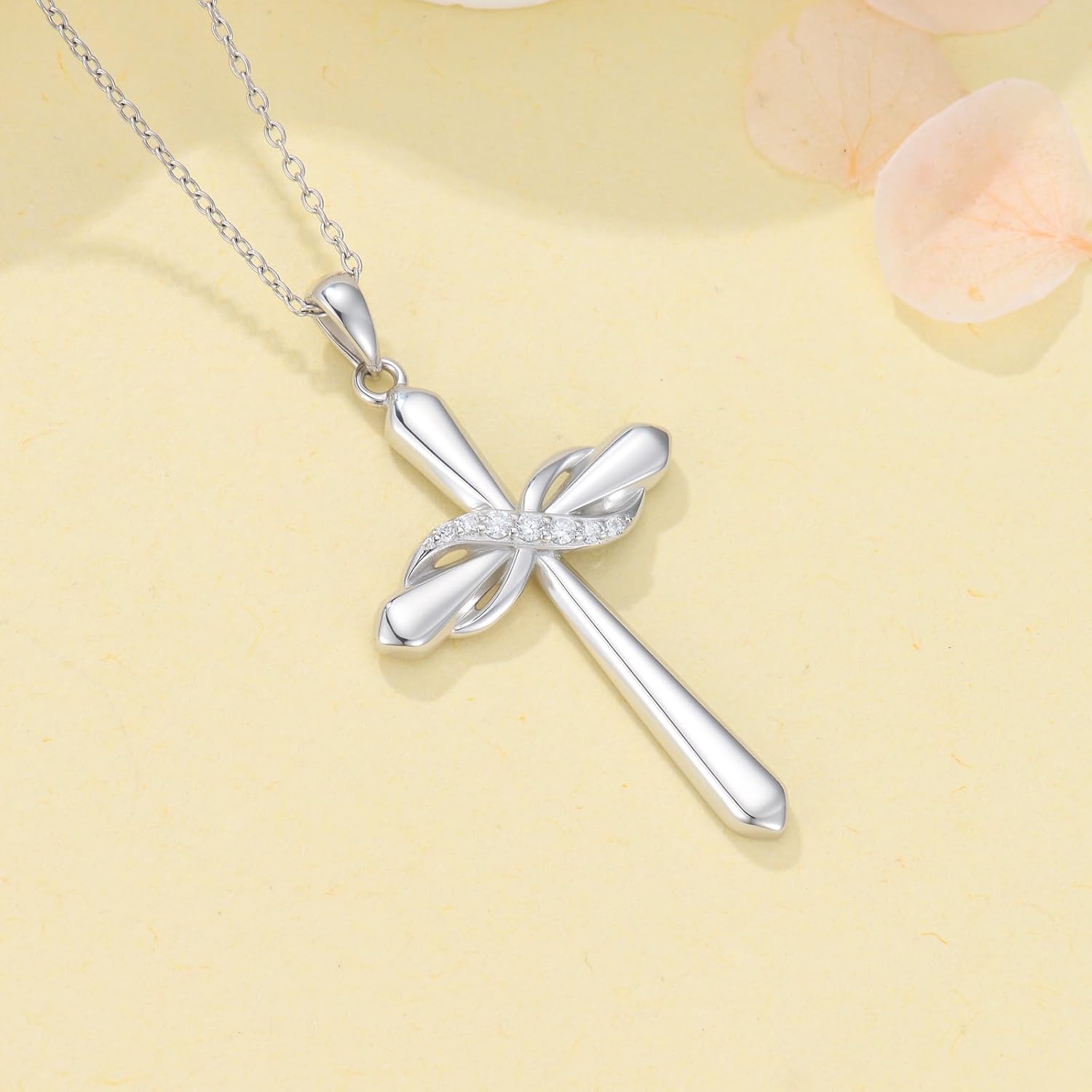 Cross Necklaces for Women 925 Sterling Silver Infinity Necklace Pendant Birthstone Infinity Cross Jewelry for Women - Image 5