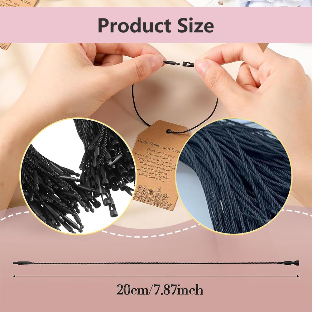 Lot de 200 ficelles en nylon jetables pour étiquettes à suspendre - Couleur : beige