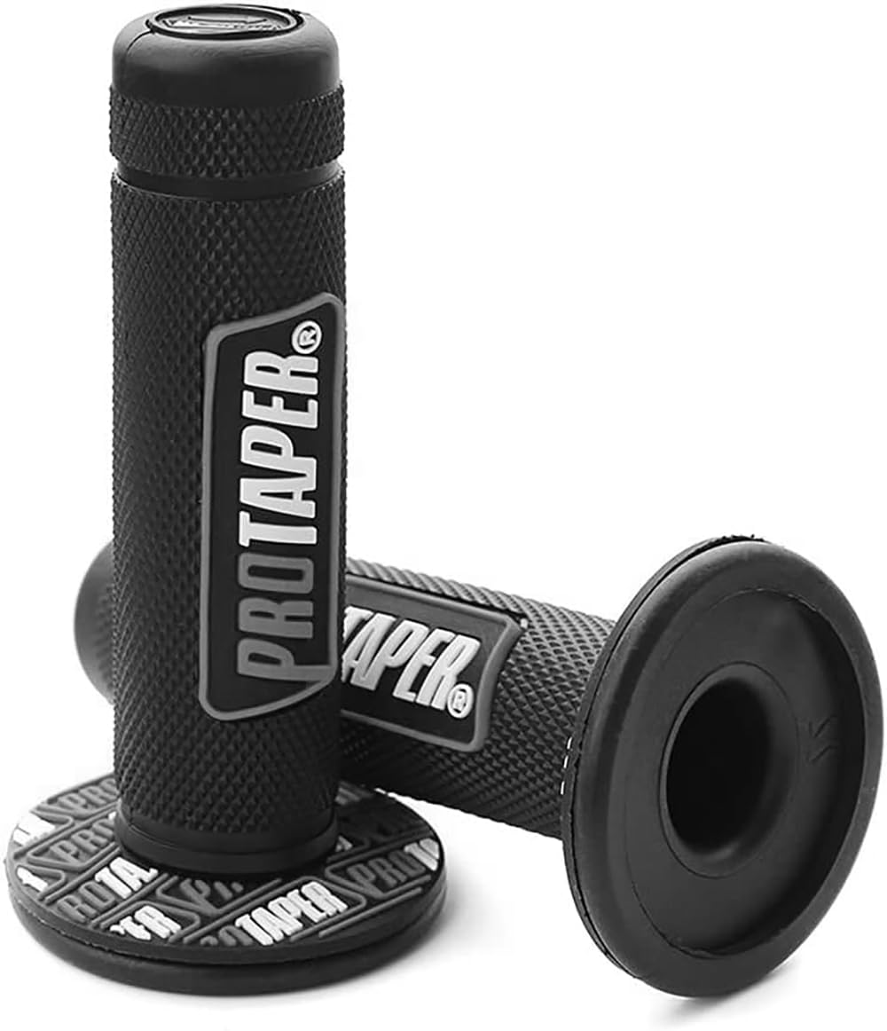 PROTAPER Motorcycle Handle Grips, 7/8 inch, Non-Slip Dirt Bike Handlebar Grips, Black and Red