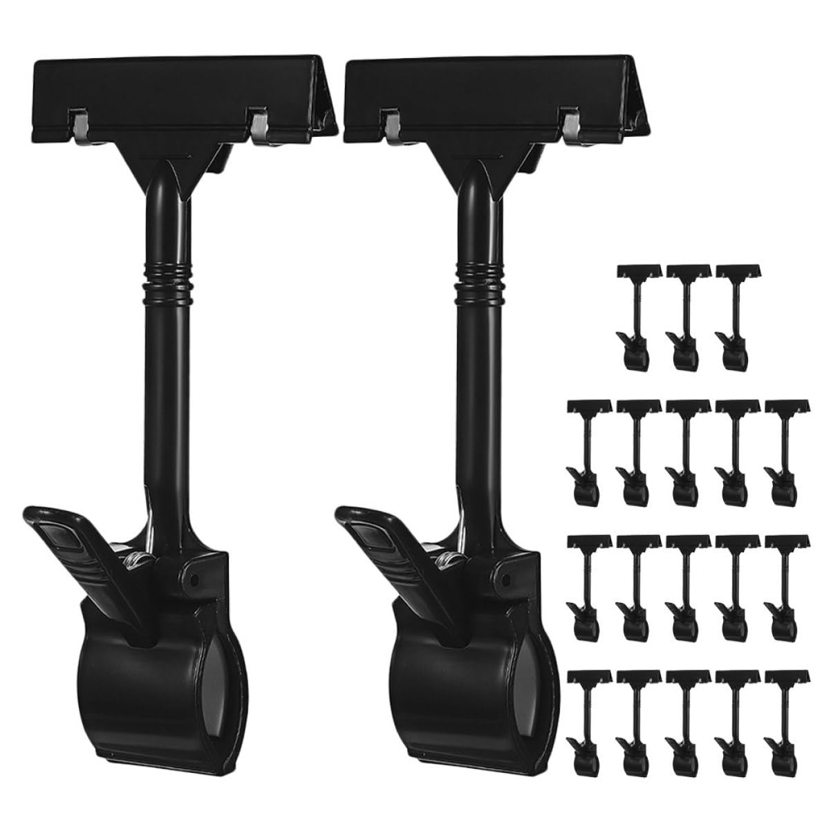 Clip per Cartellini dei Prezzi in Plastica, 20 Pezzi, Nero