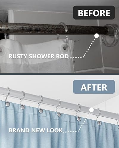 Miniatura 10 de Skywin Cubierta para barra de ducha paquete de 2 fundas protectoras para barra de ducha de plástico existente fácil de instalar cubierta para barra