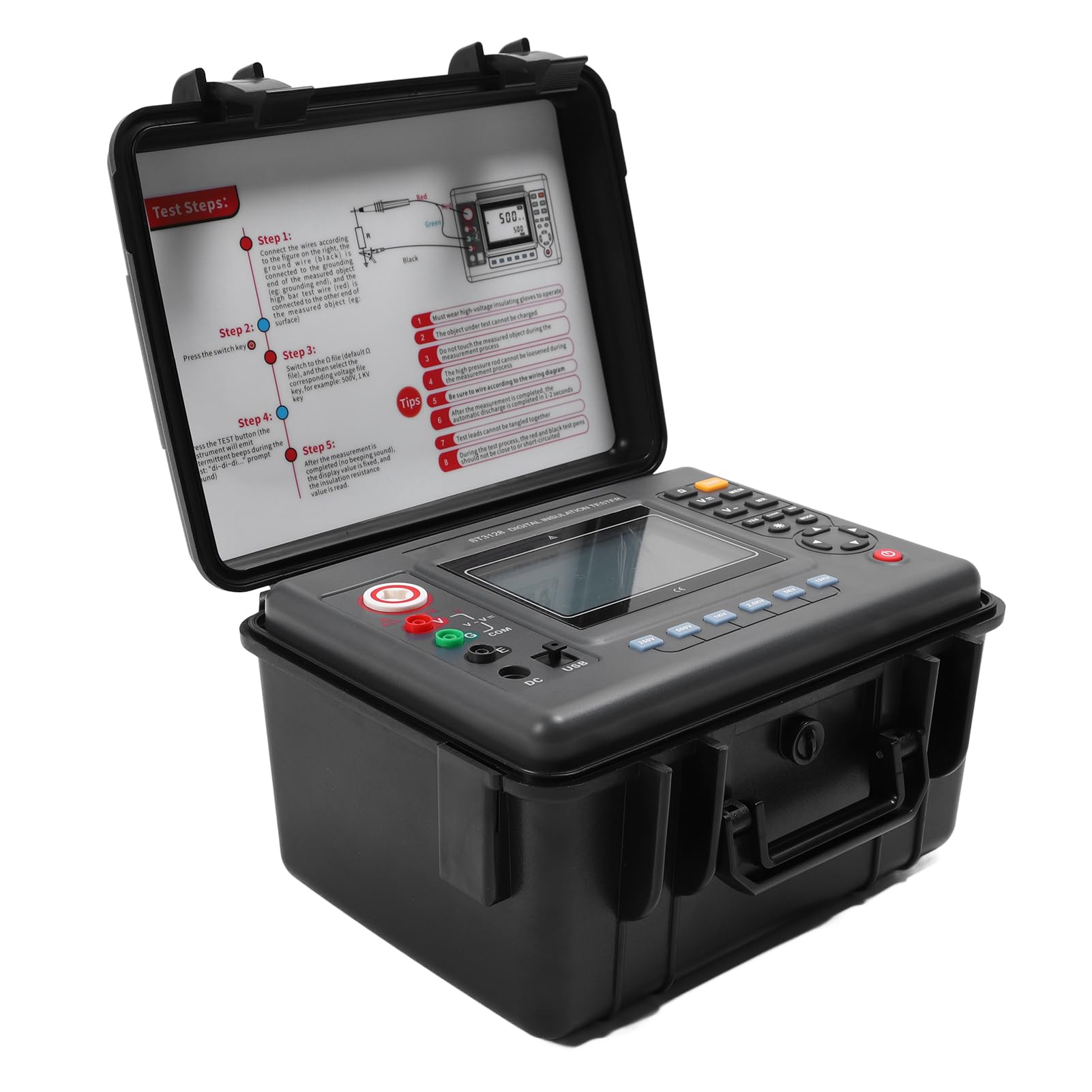 Mégohmmètre Haute Tension 250V-10KV Testeur Isolation Écran LCD Alarme