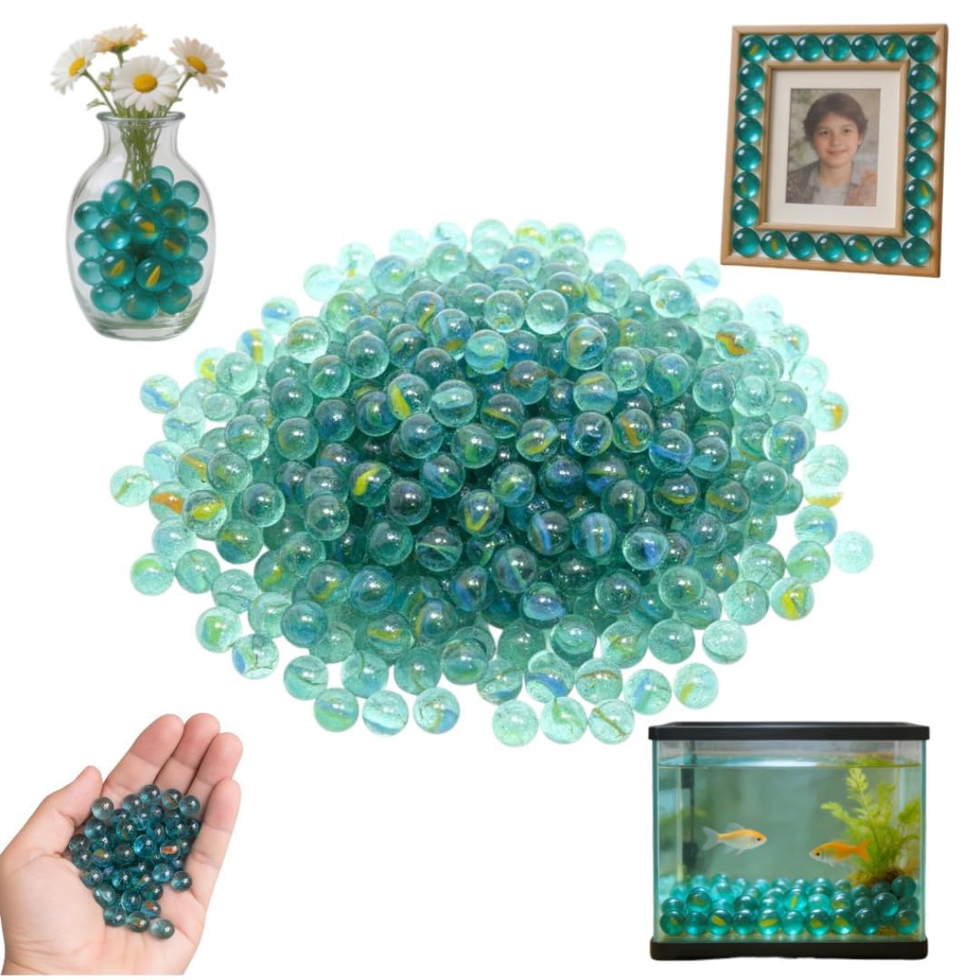 (Pack of 300) Glass Marbles Pebbles Kanche Bulk Pack | Premium Playing Balls & Glass Stones | Marbles for Games and Decor | Colourful Marble Kanche for Kids & Home Decoration-picture-18
