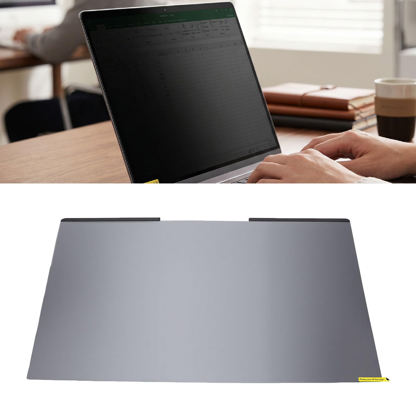 Cuifati Schermo per la Privacy del Laptop da 15,6 Pollici, Filtro Magnetico Antiriflesso con Materiale PET Antigraffio per Monitor 16:9, Angolo di Visione Chiaro
