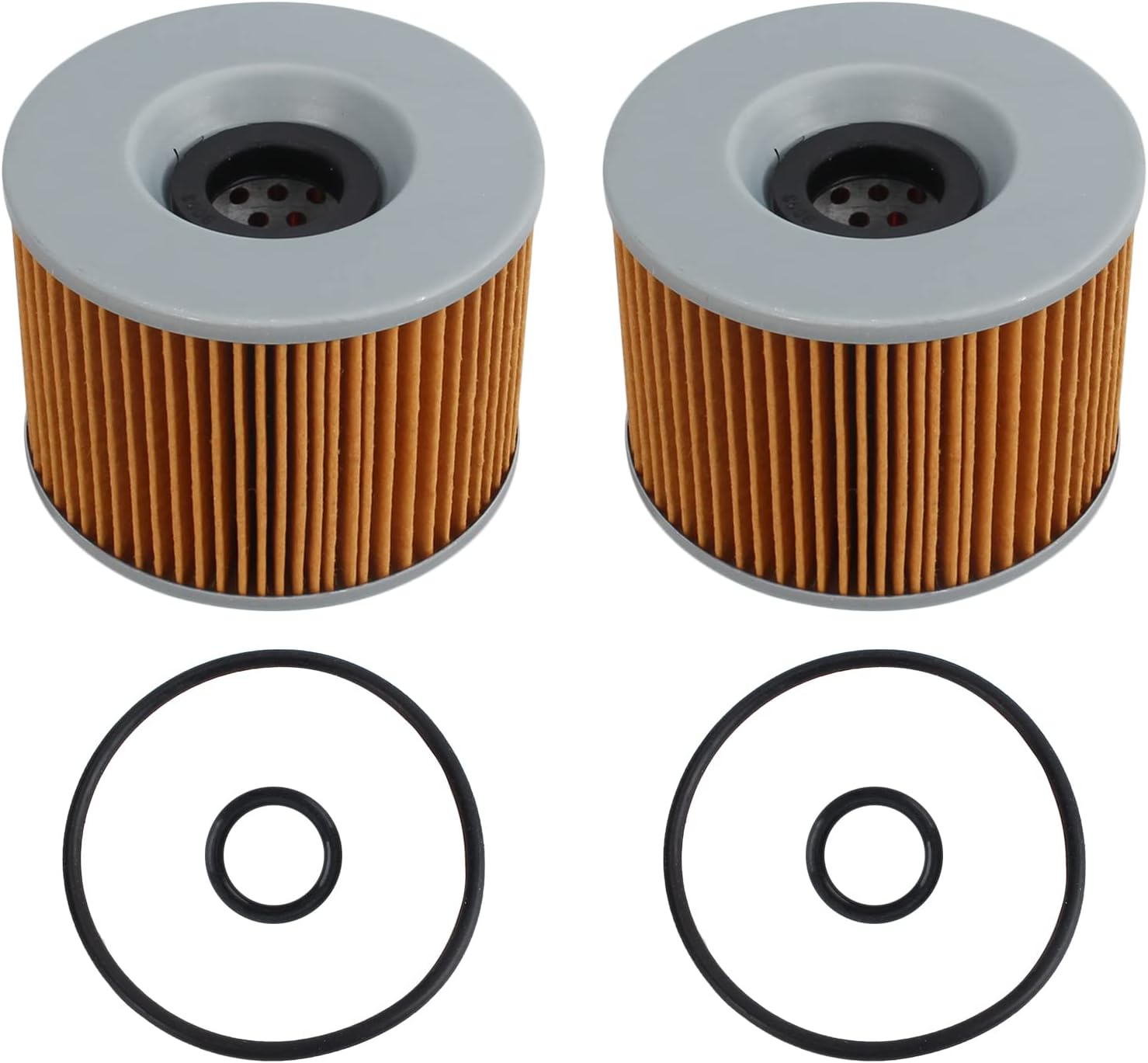 MOTOALL 2 set Oil Filter with O-Rings for Kawasaki/Honda/Yamaha Models