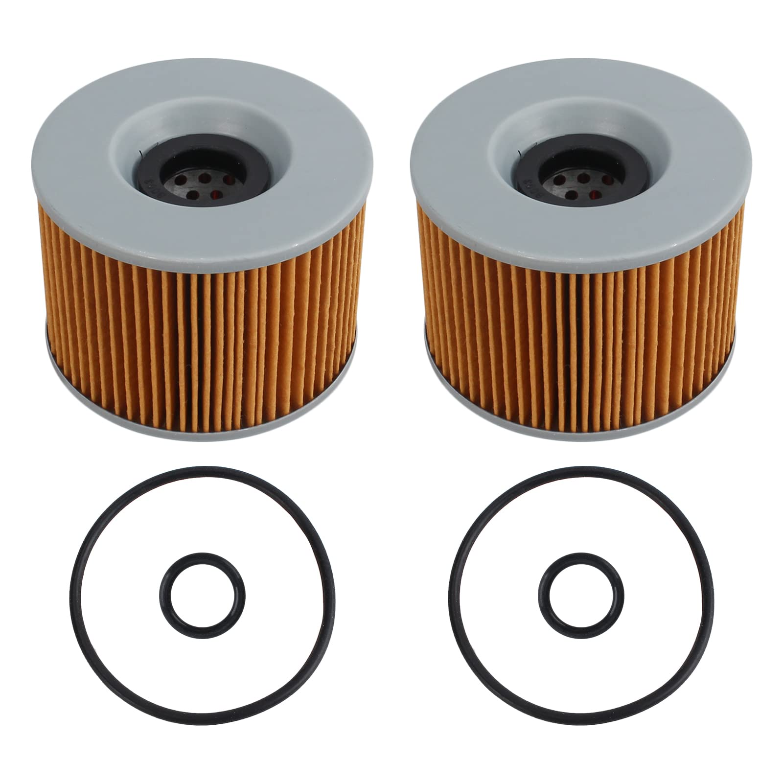 MOTOALL 2 set Oil Filter with O-Rings for Kawasaki/Honda/Yamaha Models