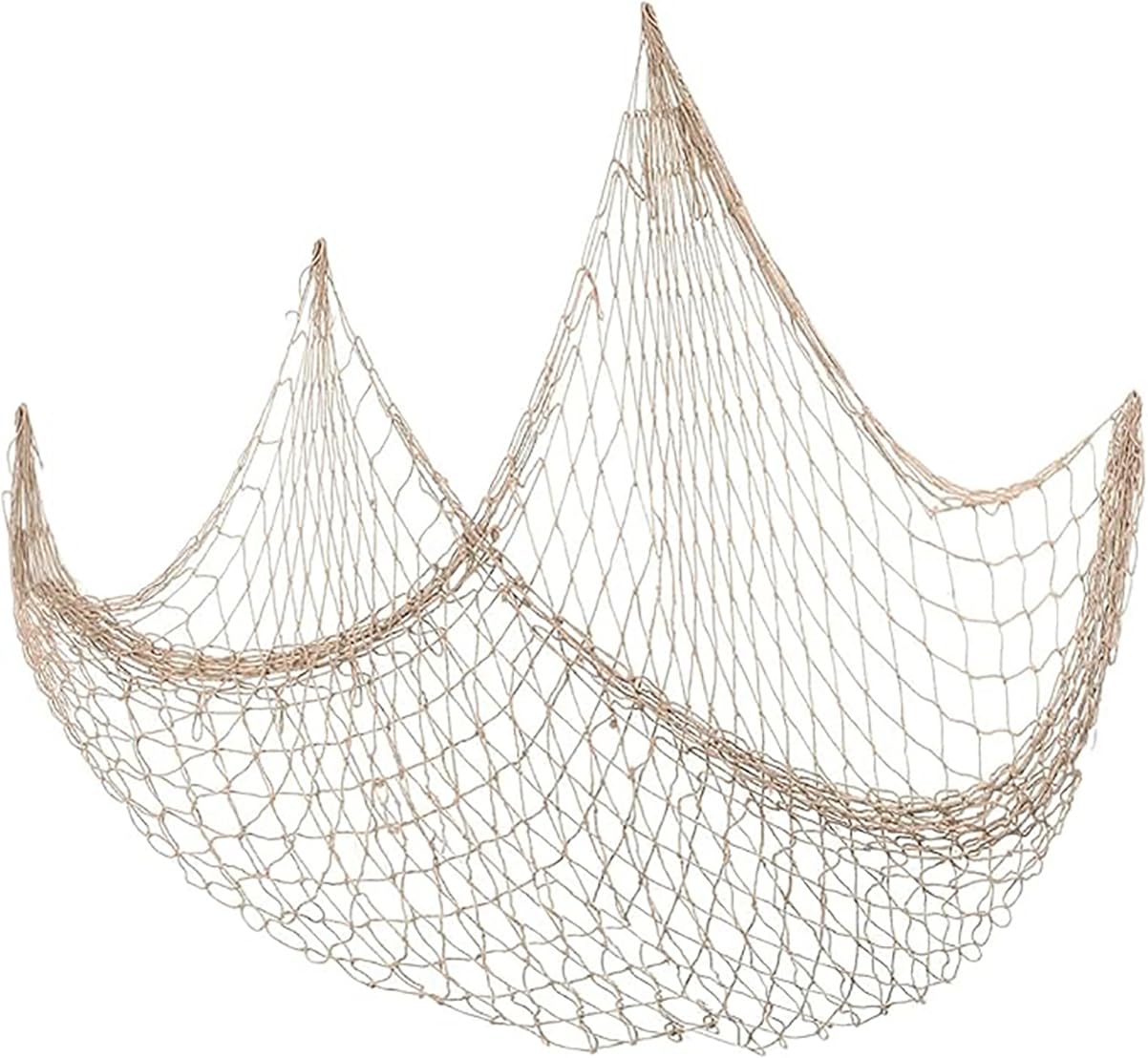 Almlwiaj Beige Decorative Fishnet Nautical Fishing Net Wall Decoration, Photo Wall For Mermaid Mediterranean Party (Beige)
