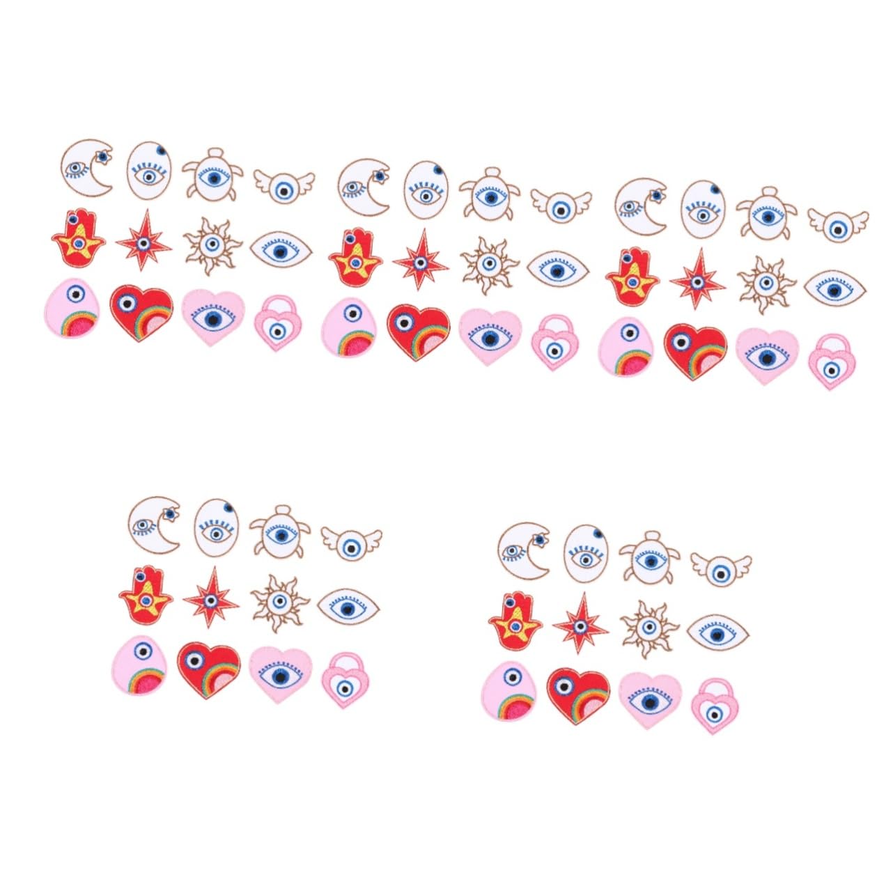 EXCEART 60pezzi Toppe Decorativa Per Abbigliamento Patches Ricamati Tema Cartone Per Riparazioni e Decorazioni Di Appliques Per Costumi e Moda