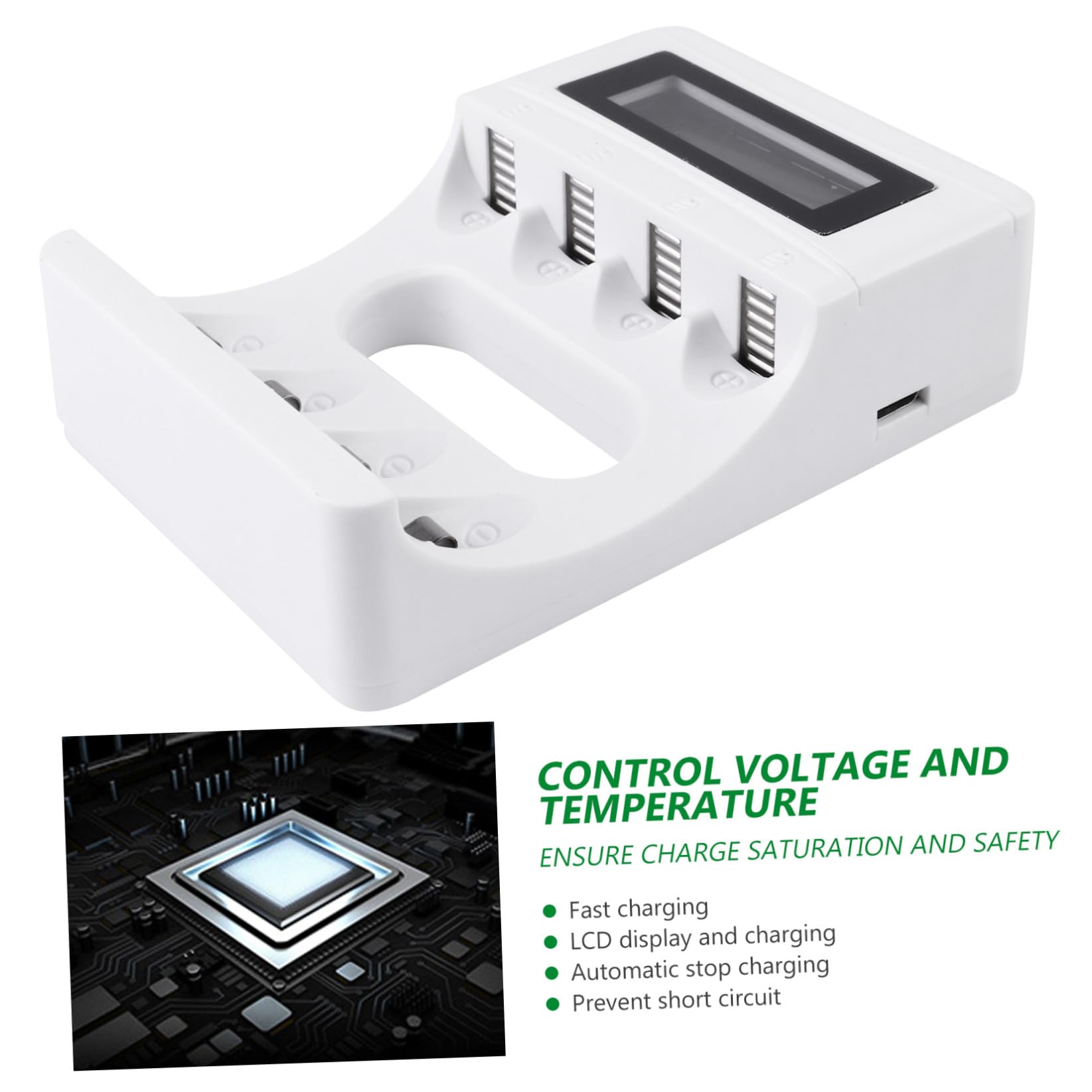 jojofuny 2piezas Cargador De Baterías Recargables De Pantalla LCD Cargador USB para Baterías AA AAA Protección De Sobrecarga y Cortocircuito para y