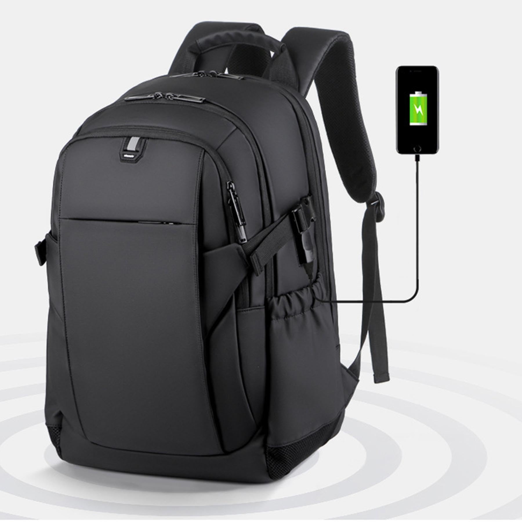Grande Zaino da Viaggio per Laptop (Donna e Uomo), Zaino Casual e Business con Fascia per Trolley e Porta di Ricarica USB, Zaino Leggero e Impermeabile per Pendolari Quotidiano