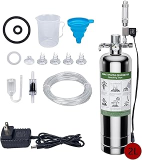 CO₂発生器キット 二酸化炭素拡散器 2L水槽用 CO₂添加キット 静音設計 簡単設置 電磁弁付き