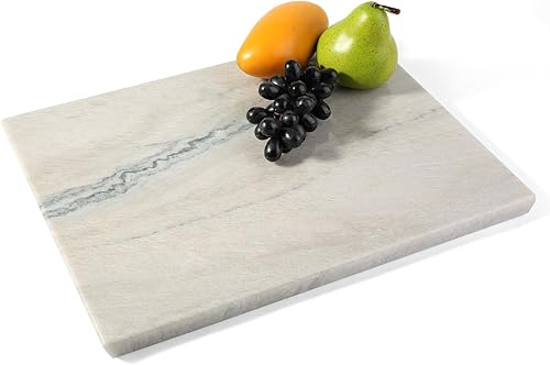 Miniatura 16 de Koville Tabla de cortar de mármol para cocina, tabla grande de quesos de losa de mármol de 16 x 12 pulgadas, tabla de servir rectangular para
