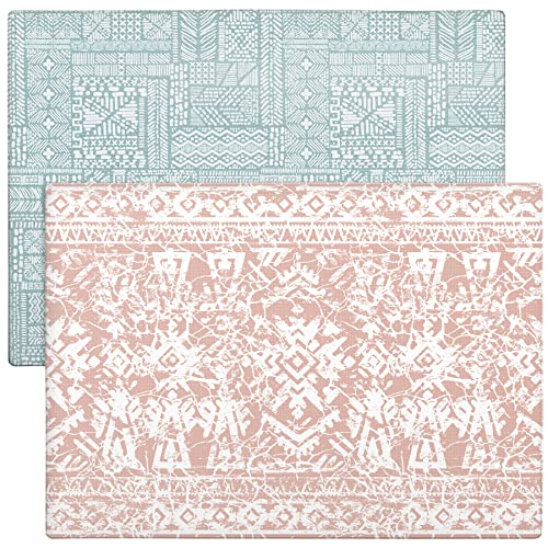 Cushmat Soft Stylish Reversible Foam Floor Mat – Baby Play Mat |Play Mat For Toddlers | Kids Play Mat | Exercise Yoga Mat | Non-Toxic, Waterproof, Durable, Easy-To-Clean | Large Teal – Pink #TOP21