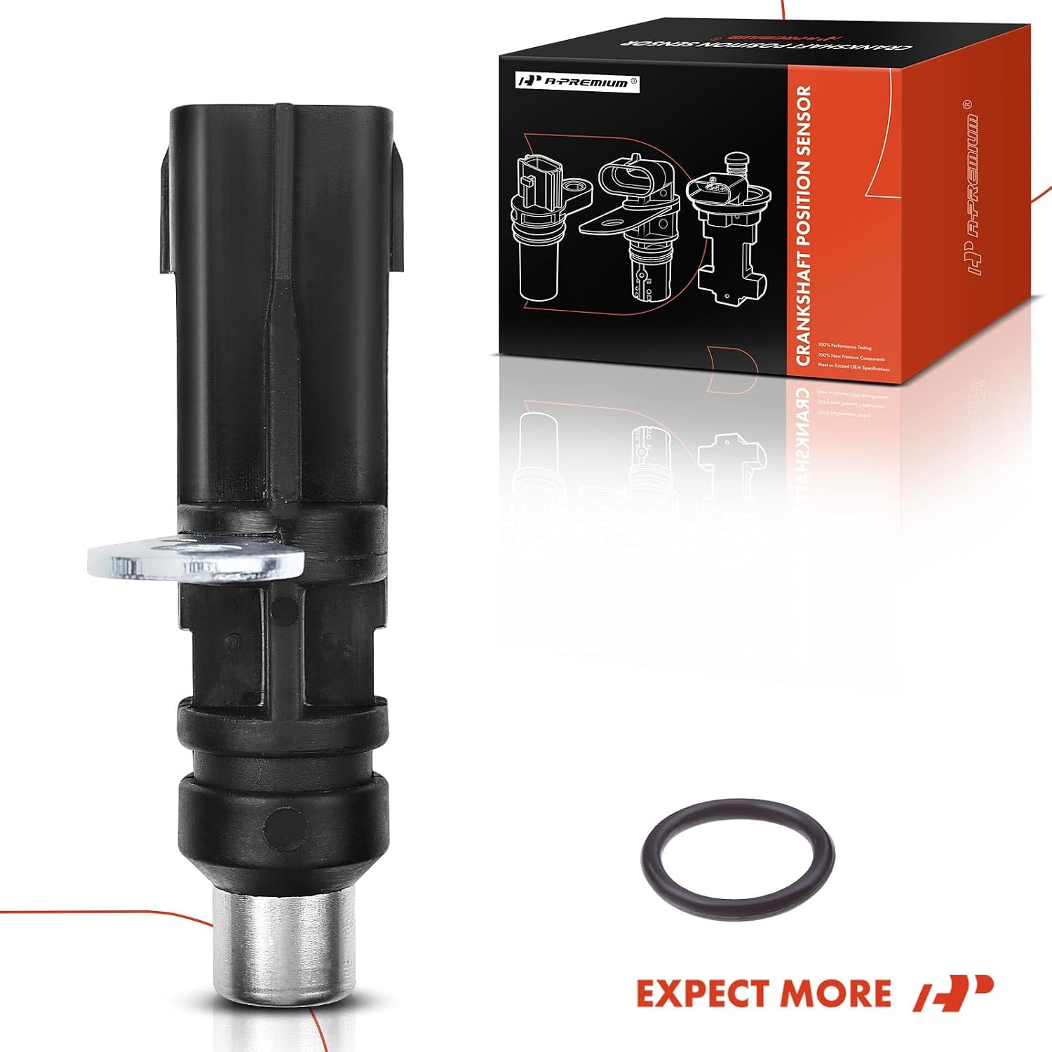 A-Premium Engine Crankshaft Position Sensor Compatible with Chrysler Aspen & Dodge Dakota, Durango, Ram 1500 & Jeep Grand Cherokee, Commander & Mitsubishi Raider & Ram, Replace# 56028666AA