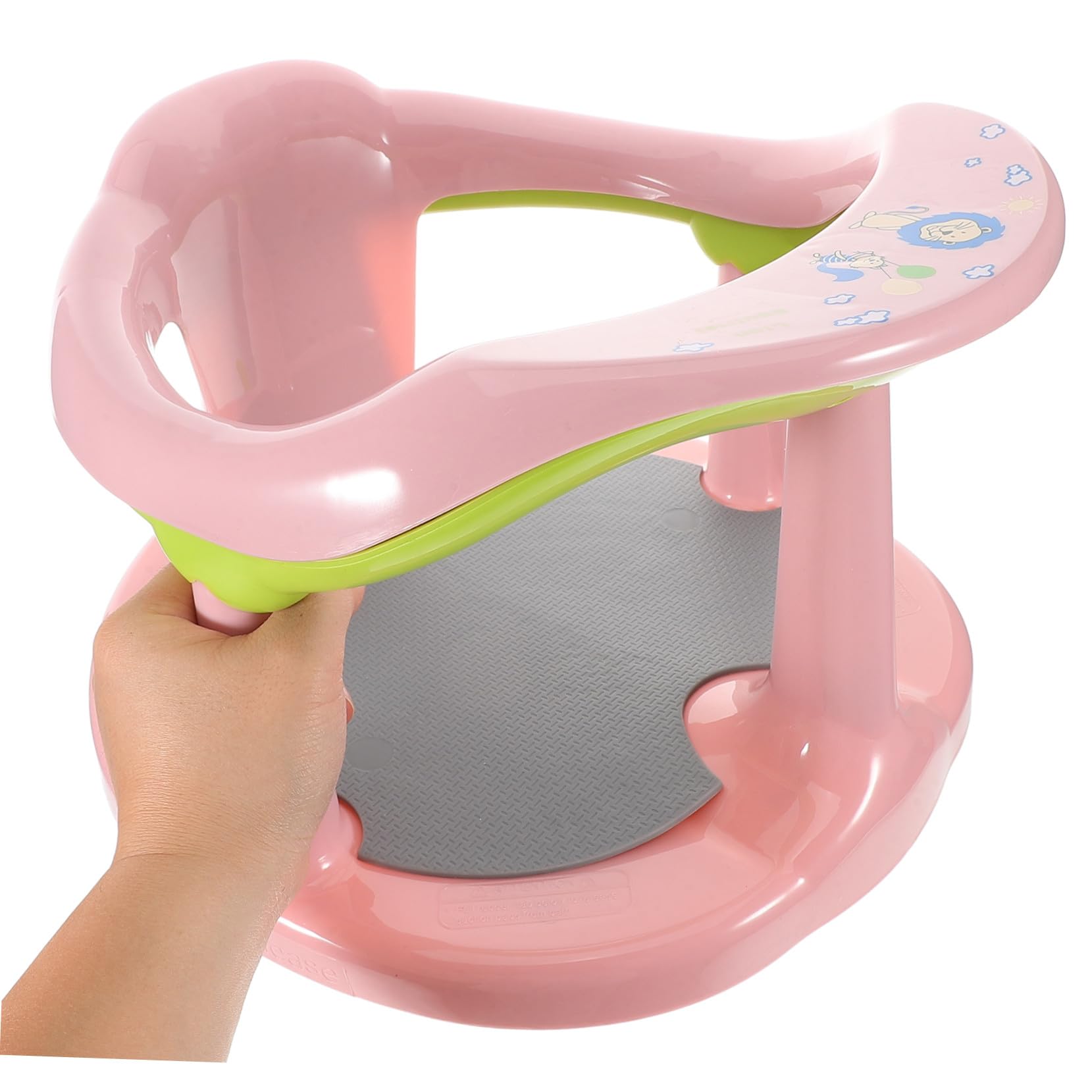 Hemobllo Asiento de Baño para Ñiño Recién Nacido Color Rosa Diseño Versátil y Fácil de Transportar, Material Pp y Tpr Antideslizante para Bañeras y Lavabo