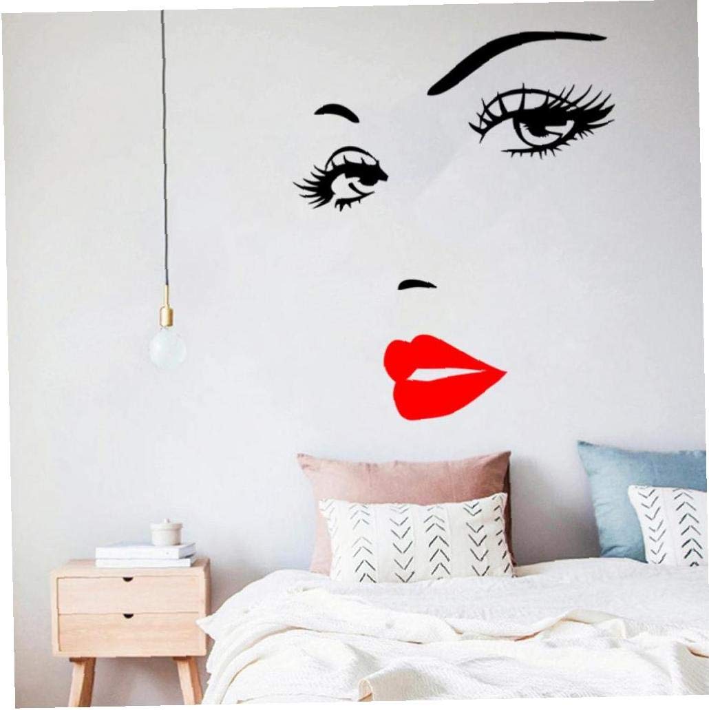Casecover Red Sexy Eyelashes And Lips Wall Sticker For Living Room Bedroom Background Decorations Decals Wallpaper Hand Carved Stickers