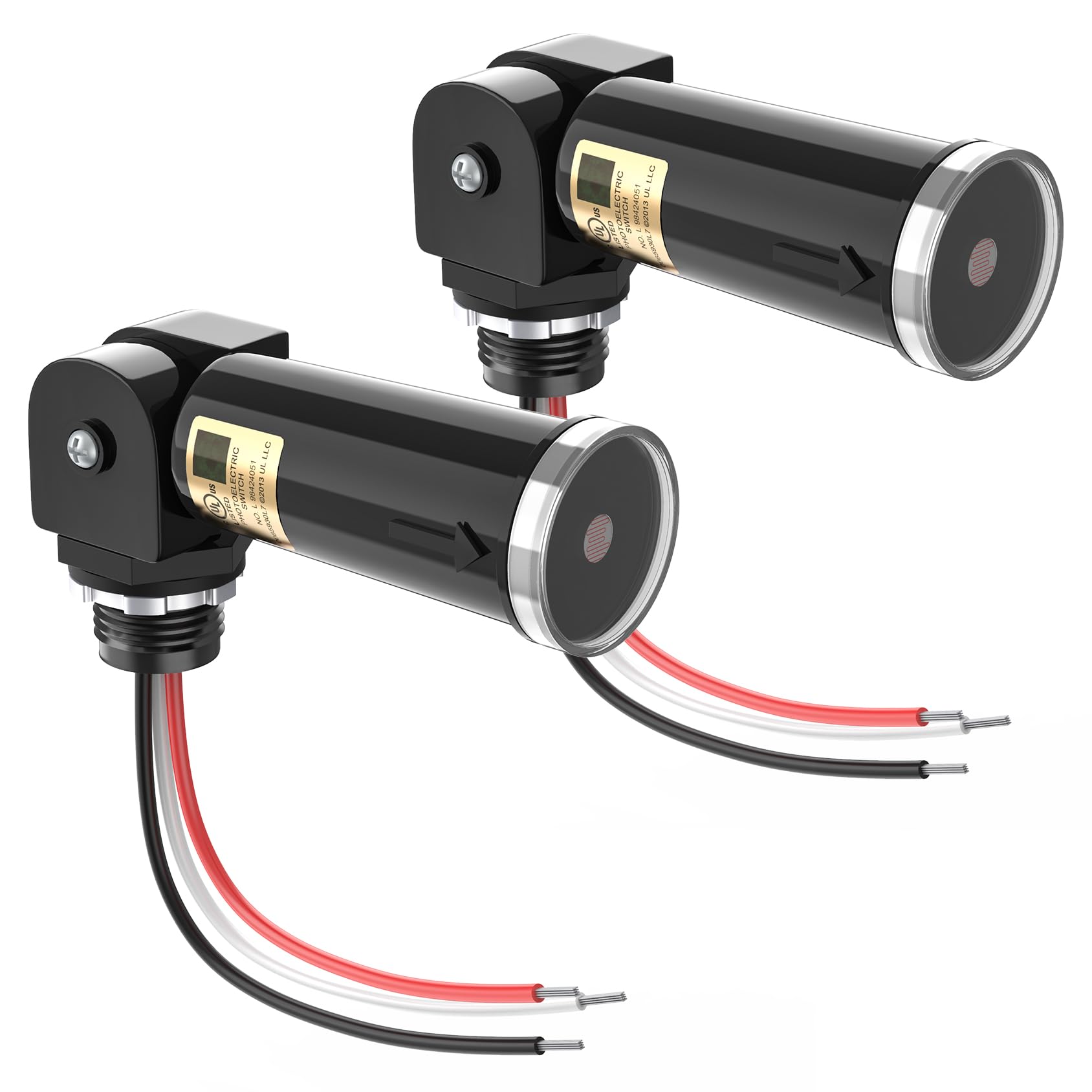 120-277VAC Photocell Sensor, Hard-Wired Dusk to Dawn Photoelectric Switch, Photo Eye Post Light Control, IP65 for Outdoor Security Lighting, UL Listed