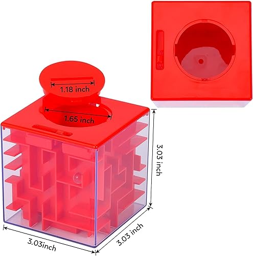 Miniatura 4 de Paquete de 10 cajas de rompecabezas de laberinto de dinero con 10 colores, caja de regalo única para juegos de rompecabezas de laberinto para niños