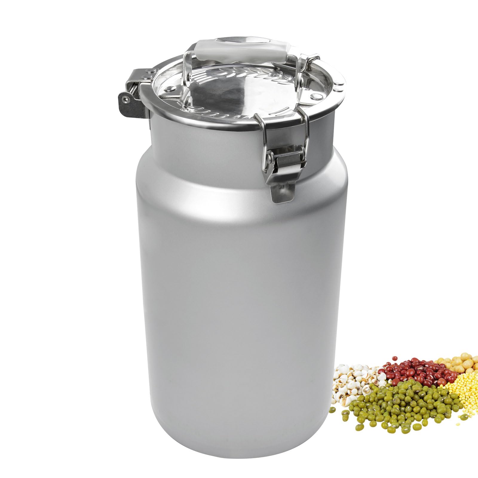 Lata De Leche con Tapa, Tarro Portátil De Acero Inoxidable para Conservar Alimentos, Cubo para Guardar Arroz Jarra De Almacenamiento para Cereales, Harina Y Café En Grano,7L 17 × 30 cm