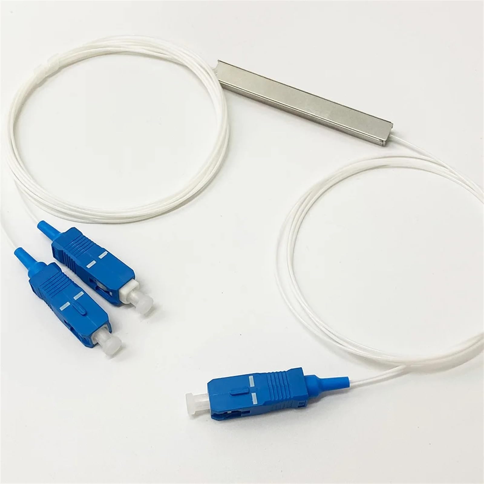Câble à Fibre Optique Séparateur Optique SC UPC 0.9mm 1x2 FTTH, 10 pièces, séparateur de Fiber Optique SC UPC PLC coupleur Optique monomode Simplex, Tuyau en Acier PVC Cavalier Fibre Optique