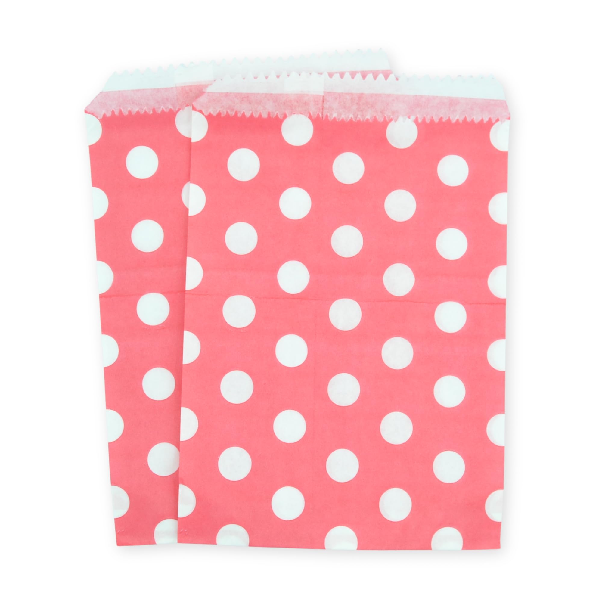 celloexpress 5" x 7" Watermelon Red Polka Dot Paper Sweet Bags - Classic Confectionery Gift Shop Goodie Party Bags (Pack of 200)