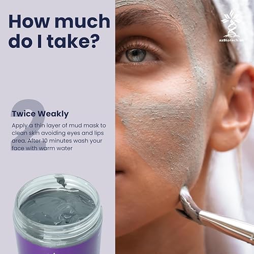 Miniatura 4 de AZ BIOTECH Máscara de arcilla del Mar Muerto para rostro y cuerpo, 3.38 onzas