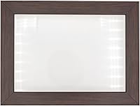 Vista 2 de Caja de sombra pequeña marrón oscuro de 4 x 4 pulgadas, marco de madera con parte trasera blanca sin ácidos, acrílico UV y accesorios para colgar