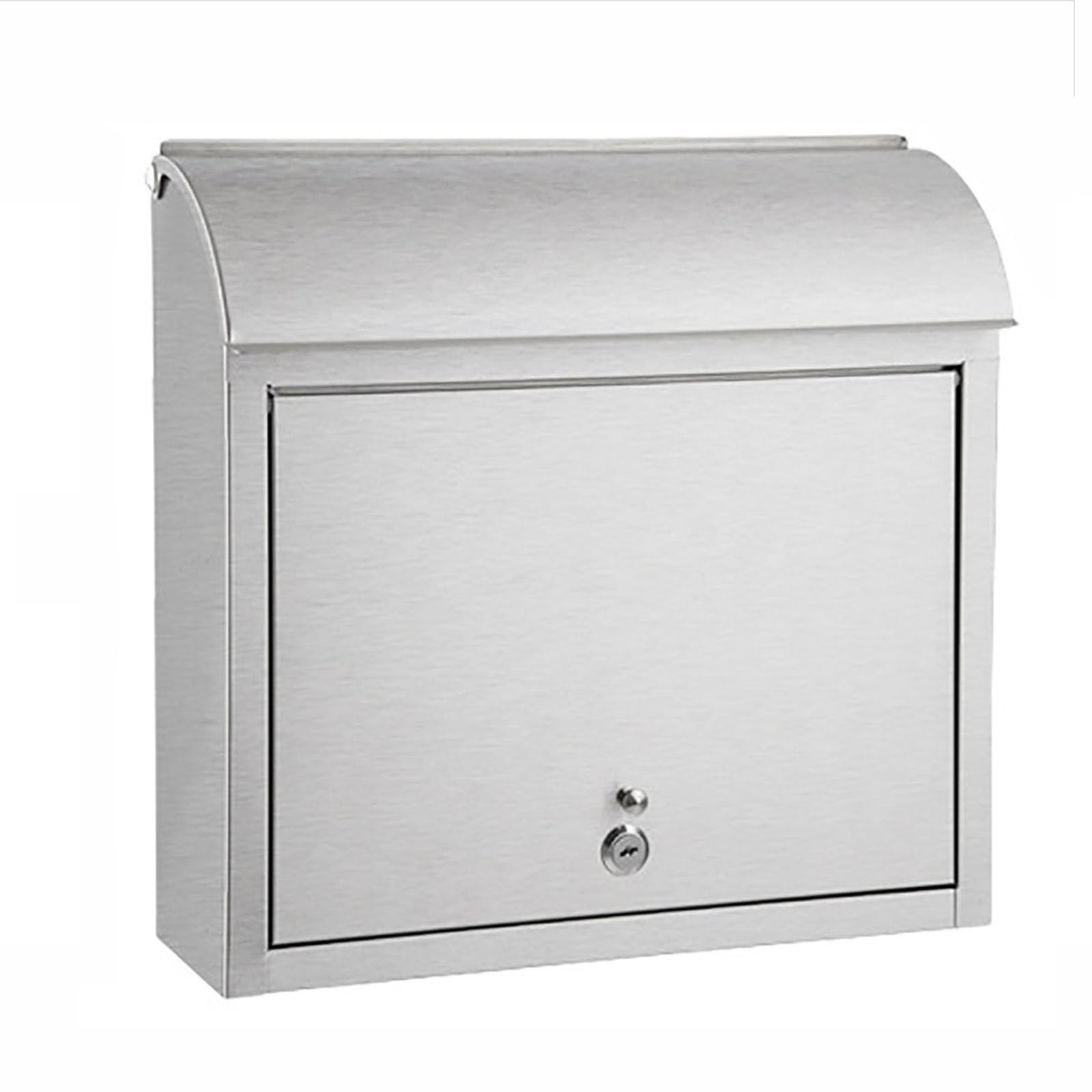 Wandmontierte Postkasten, Outdoor-Paketbox aus Edelstahl mit Schlüsselschloss, Wetterfester Hängender Sicherer Zustellungskasten,Großes Fassungsvermögen