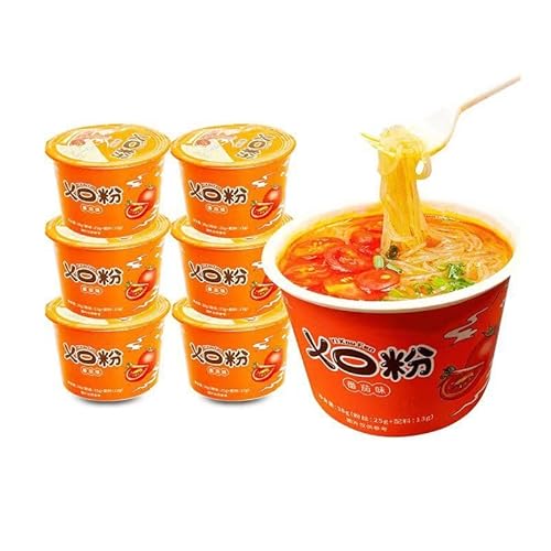 Hot and sour rice noodles,tomato vermicelli,hot pot rice noodles,rattan pepper rice noodles,healthy nutritious breakfast noodles,instant meal replacement food (Tomato flavor,2 cups)