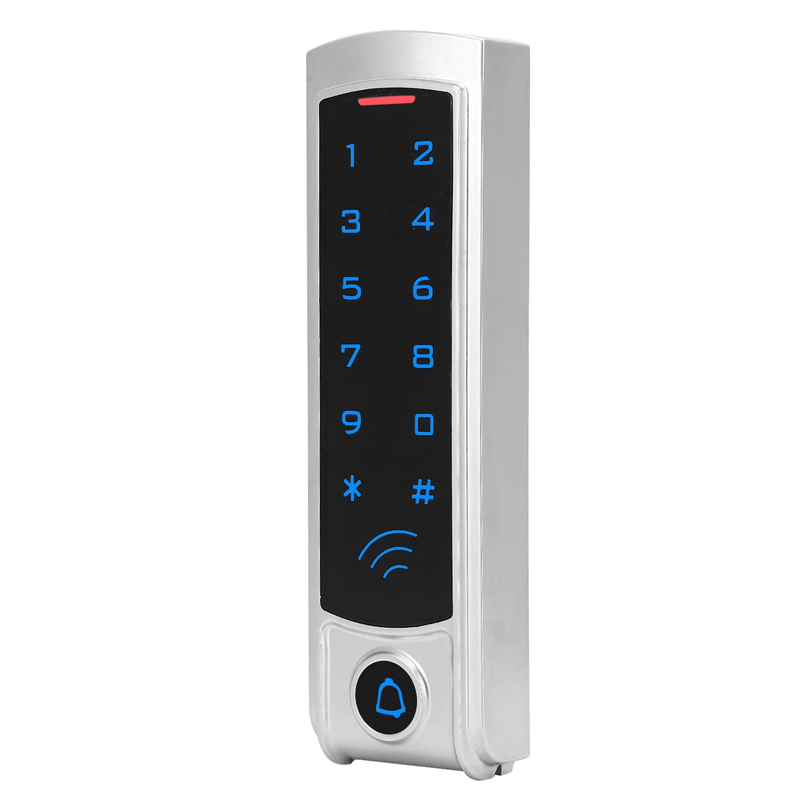Teclado Lector de Tarjetas con Teclado Retroiluminado para Control de Acceso de Alta Seguridad, 2000 Usuarios, Material Metálico, Frecuencia de 13,56 MHz