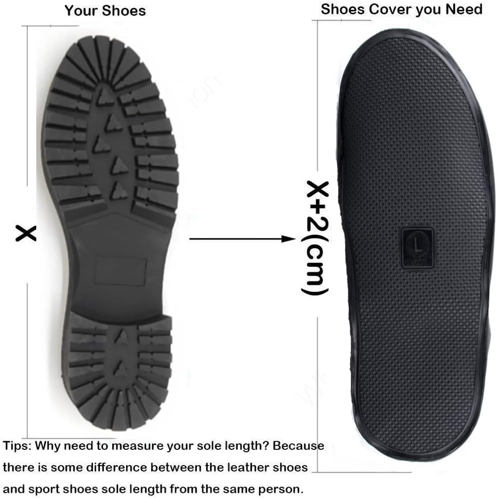 Waterproof Shoe Covers, Reusable Foldable Slip Proof Bottom Overshoes with Zipper, Keep Shoes Dry for Gardening Cycling Fishing Walking in Rain Snow and Mud