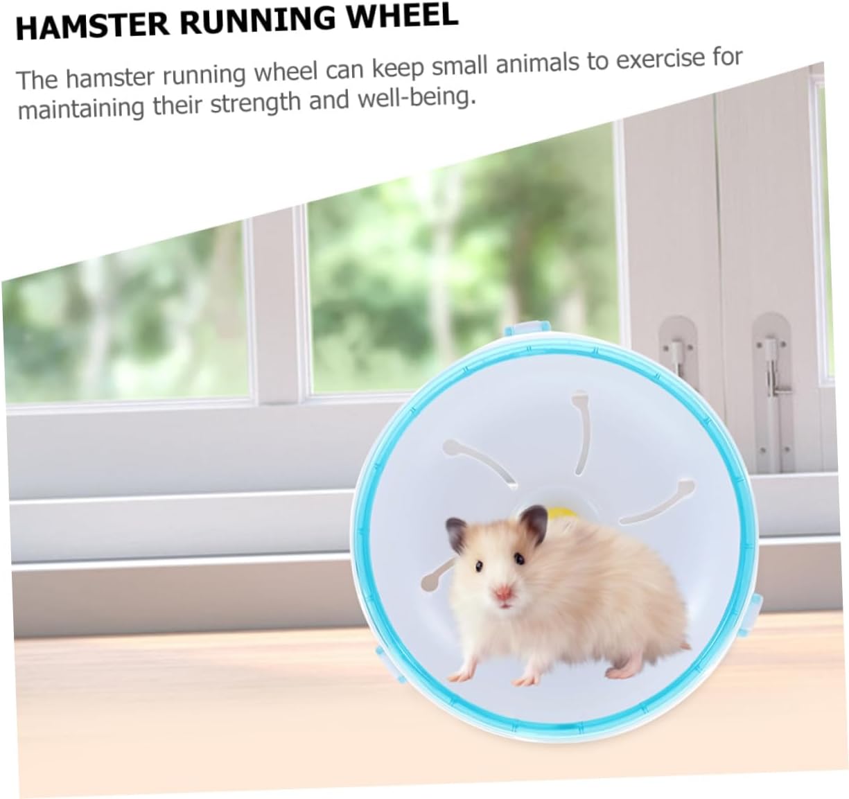 Silent Hamster Wheel 21cm Large Guinea Pig Running Wheel for Cage Exercise with Blue Plastic for Small Animals Chinchilla Gerbils Hedgehogs