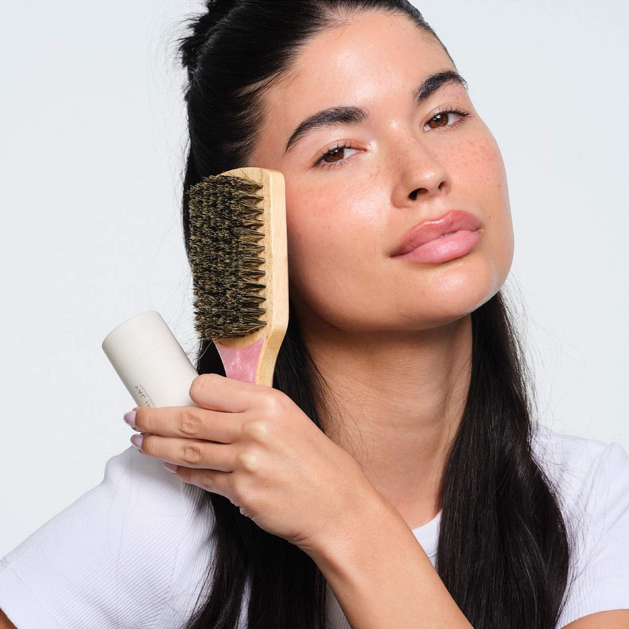 Emi Jay Mini Boar Bristle Hair Brush in Pink