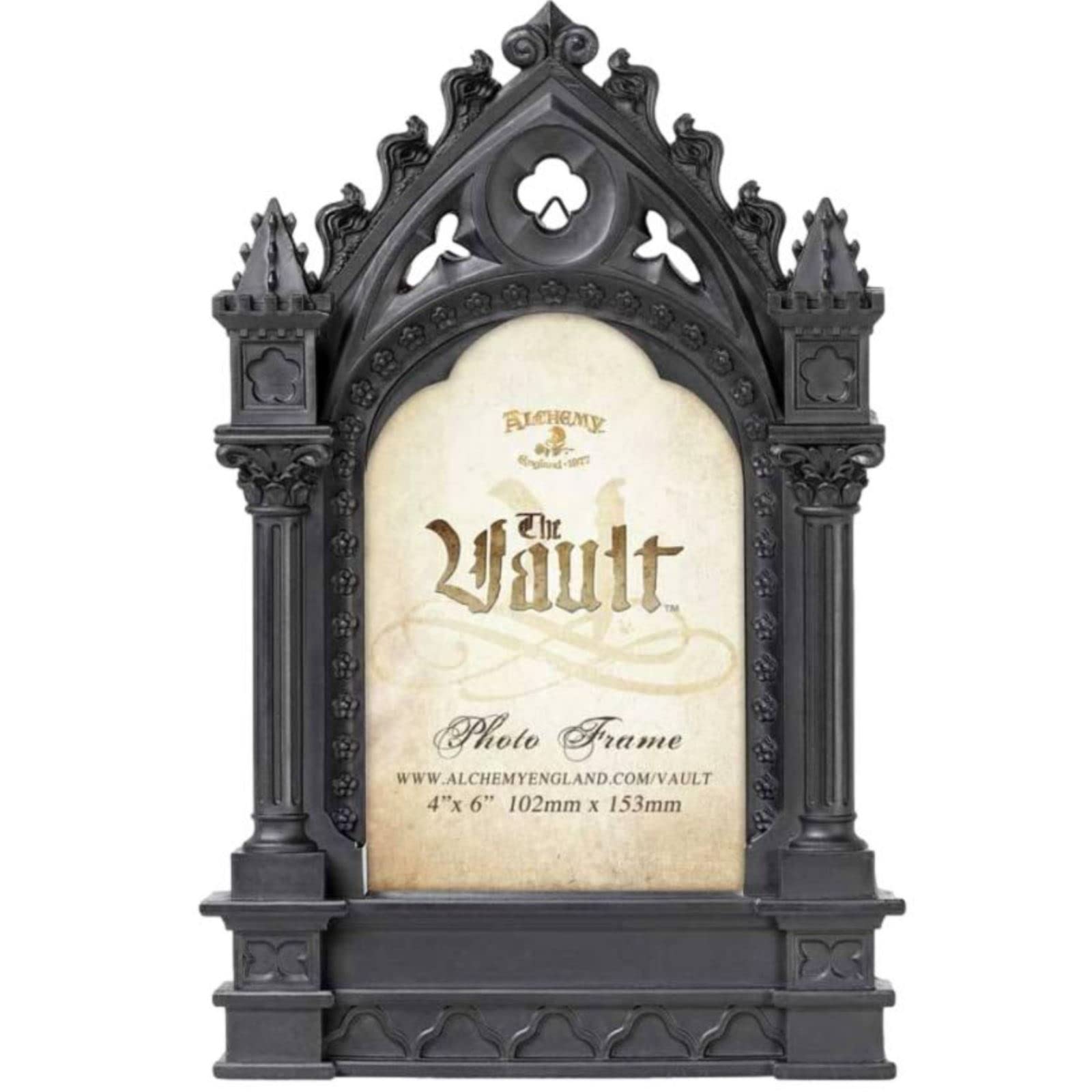 Ro Rox Alchemy England Cathedric Frame 6x4 Photo Resin Matt Black Ornate Gothic Gift