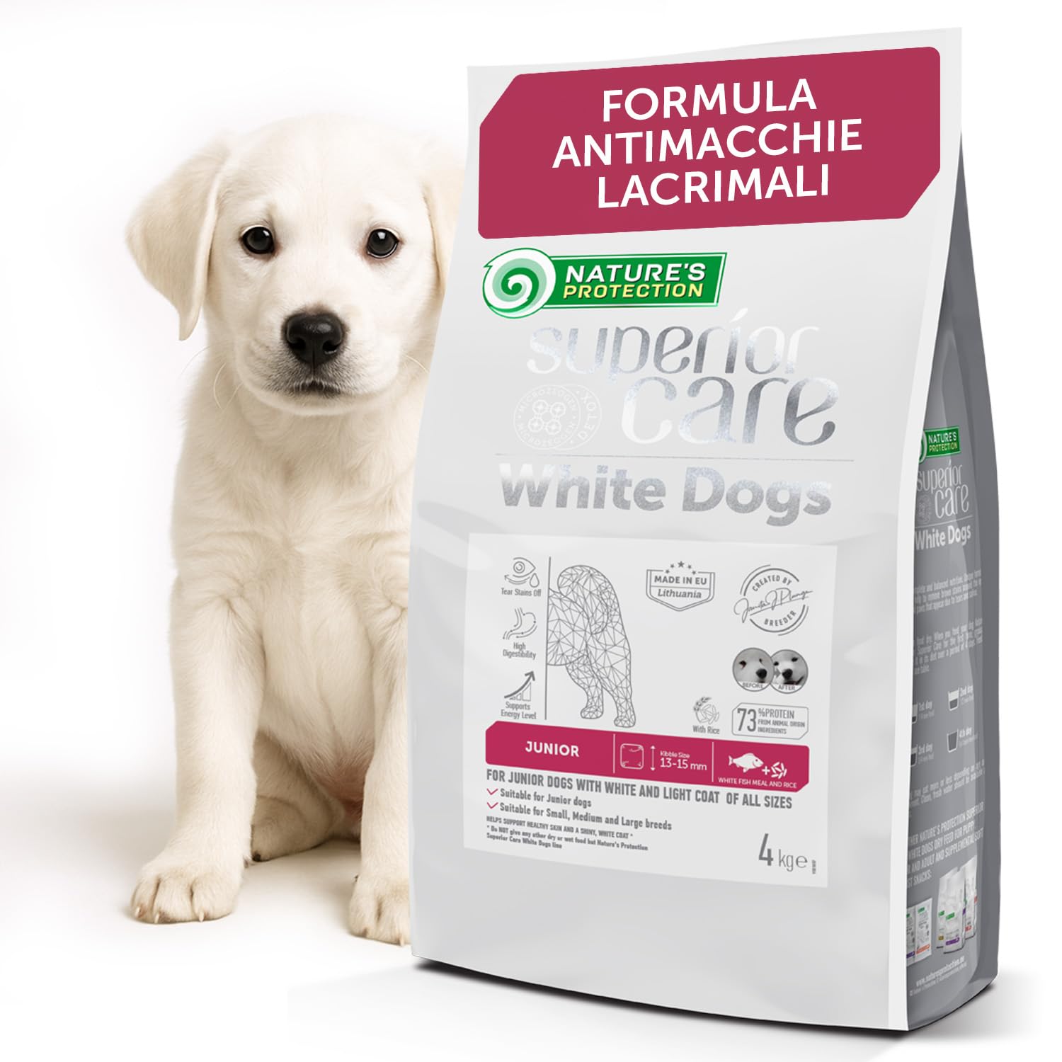 Nature's Protection Superior Care - Cibo secco per cuccioli (4 kg, pesce bianco e riso)