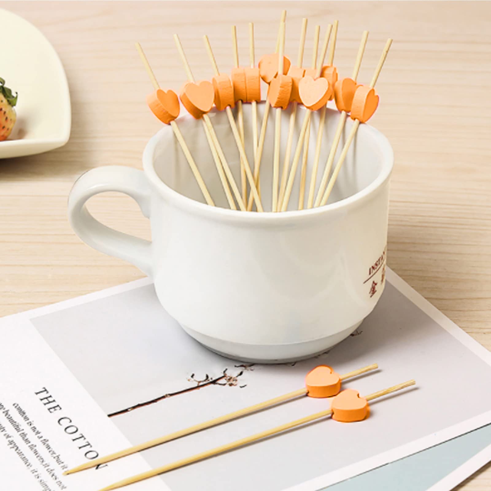 100 PièCes Batons de Cocktail, 12 cm Jetable Bambou Cœur, Cure-Dents en Bois fête Fournitures Brochettes, pour Nourriture Décorée, Verre à Cocktail, Fête D'anniversaire de Carnava (Jaune 100 PièCes Batons de Cocktail, 12 cm Jetable Bambou Cœur, Cure-Dents en Bois fête Fournitures Brochettes, pour Nourriture Décorée, Verre à Cocktail, Fête D'anniversaire de Carnava (Jaune