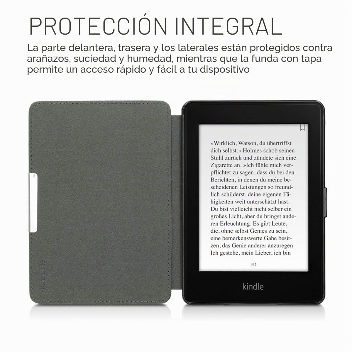 kwmobile Funda Compatible con Amazon Kindle Paperwhite (2012-2017) - Carcasa para e-Book de Cierre magnético - Case en Rojo