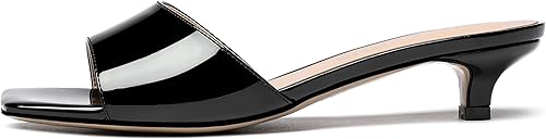 Miniatura 2 de WAYDERNS Sandalias de tacón bajo con punta cuadrada para mujer, puntera abierta, puntera abierta, para citas, estilo gatito, de 1.5 pulgadas