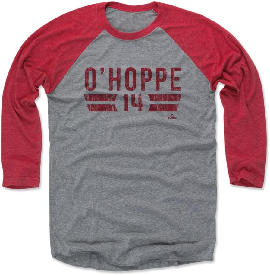 500 LEVEL Logan O'Hoppe 3/4 Sleeve Raglan T-Shirt - Logan O'Hoppe Los Angeles Font