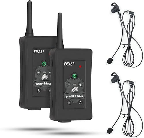 EJEAS FBIM Intercomunicador Bluetooth profesional de árbitro de fútbol, 850 mAh, dúplex, 1500 M, inalámbrico Bluetooth con función de reducción de