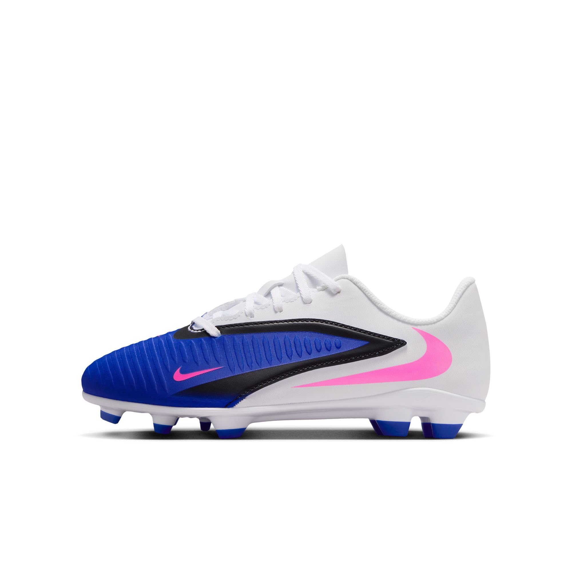 Nike Kids Jr Phantom 6 Low Club FG/MG Football Shoes, Racer Blue/Pink Blast/White, 3