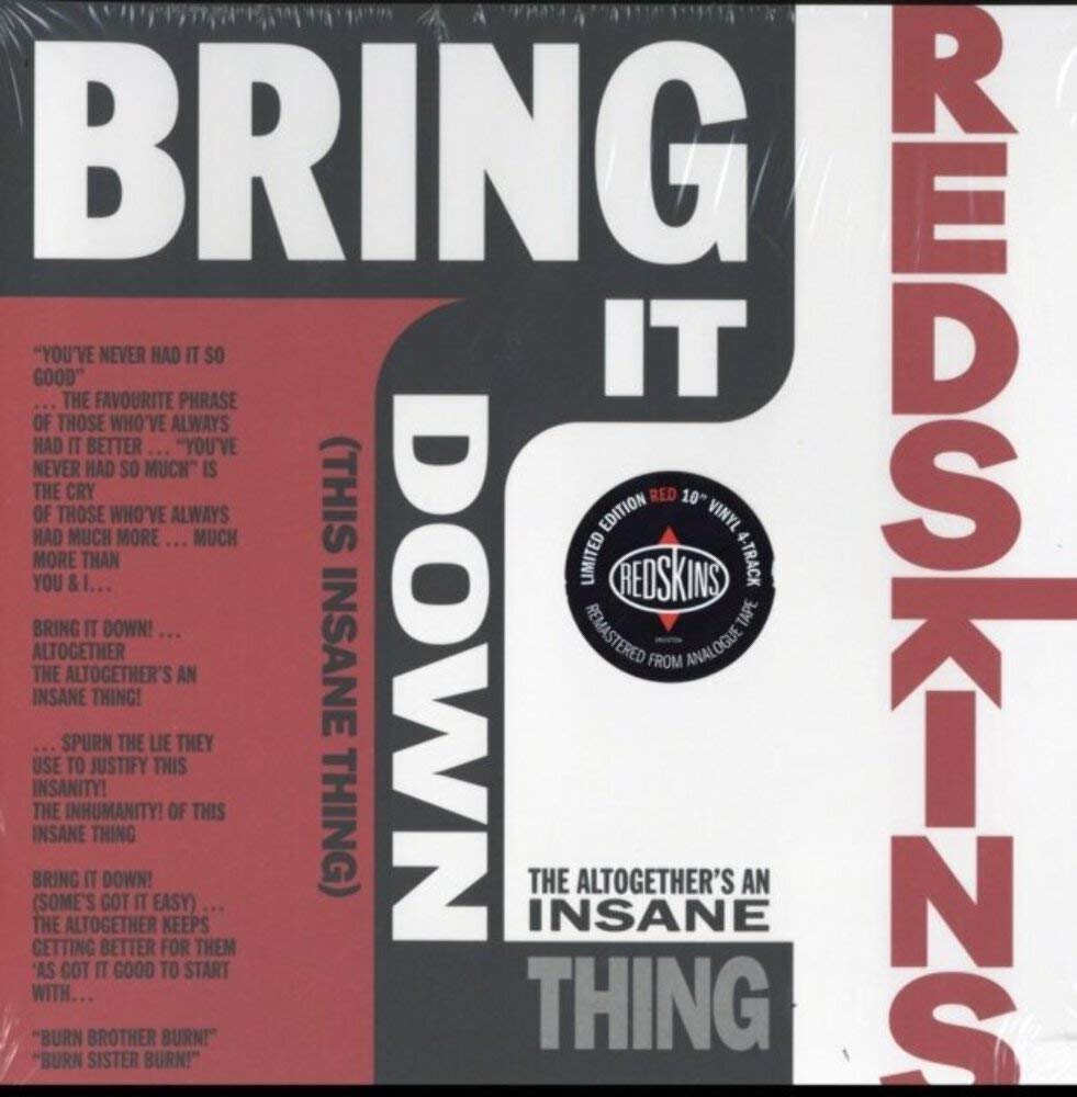 Redskins Bring It Down (This Insane Thing) 12 Inch Vinyl NEW